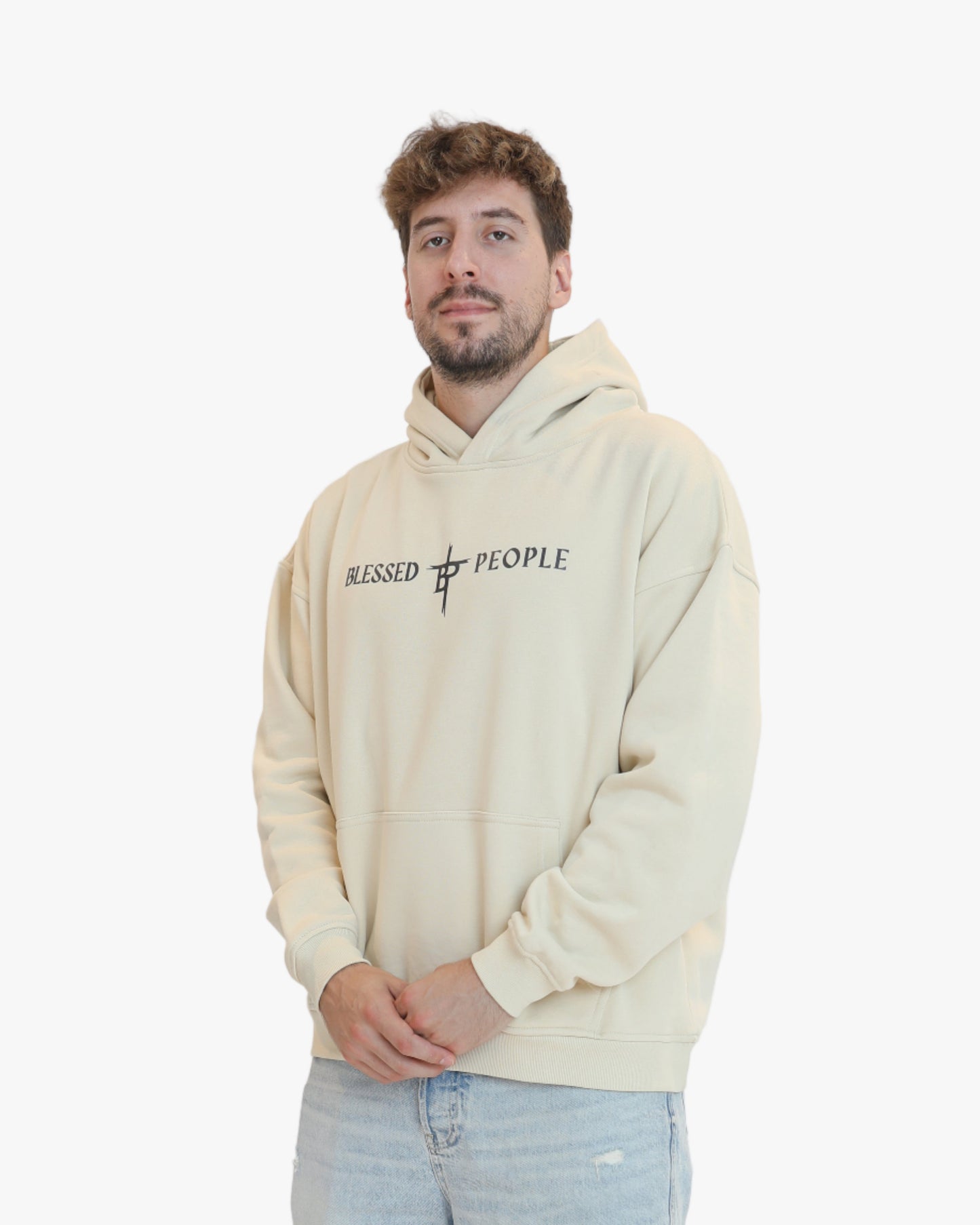 Sudadera de hombre color beige