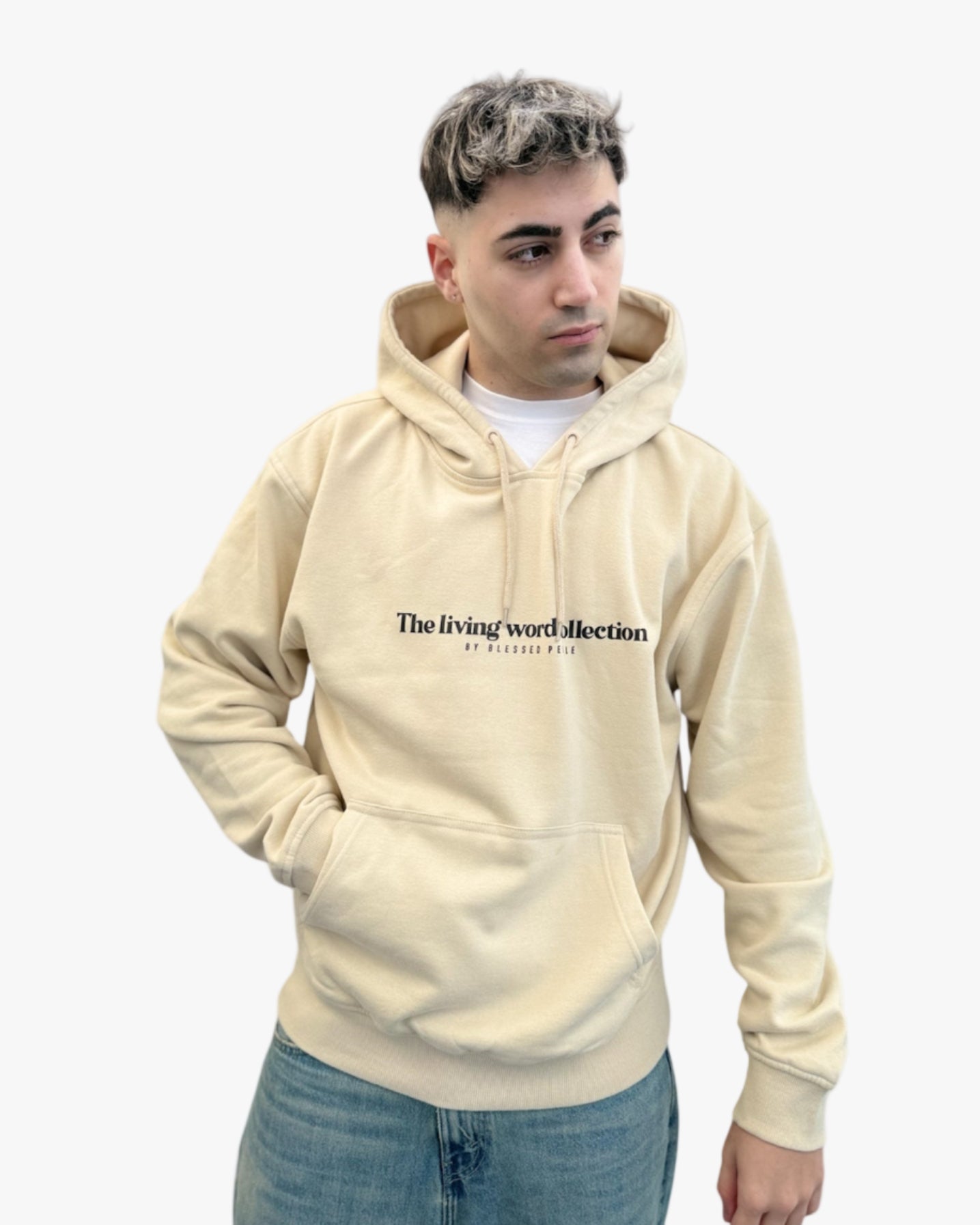 Sudadera beige con capucha