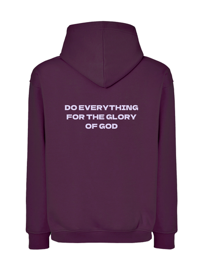 Sudadera con capucha color burdeos