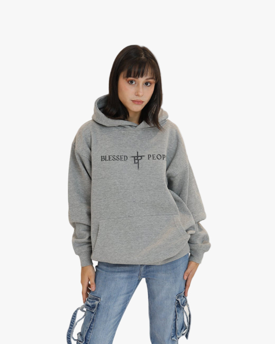 Sudadera gris oversize