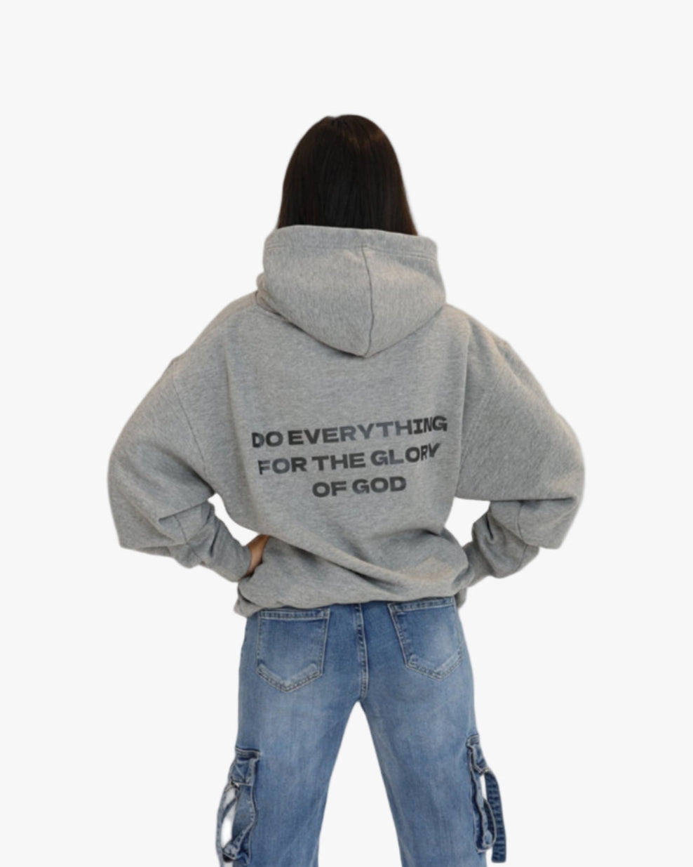 Sudadera gris oversize
