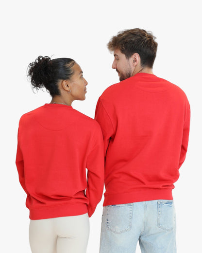 Sudadera roja sin capucha