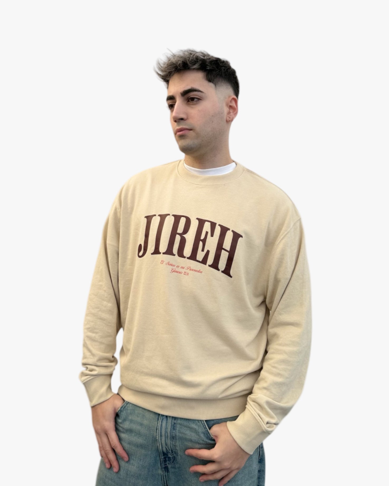 Sudadera sin capucha beige